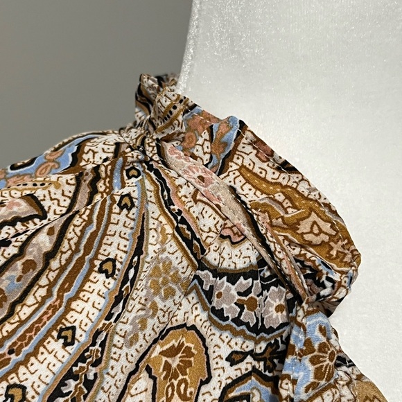 Tamara H Boho Ruffled Collar Long Sleeve Paisley Blouse - Picture 4 of 10
